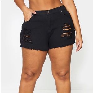 Black distress PLT shorts!